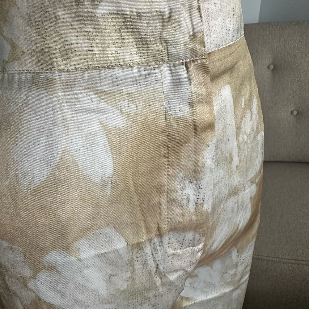 Commense Beige and White Floral Wide Leg Pants - Picture 4 of 8